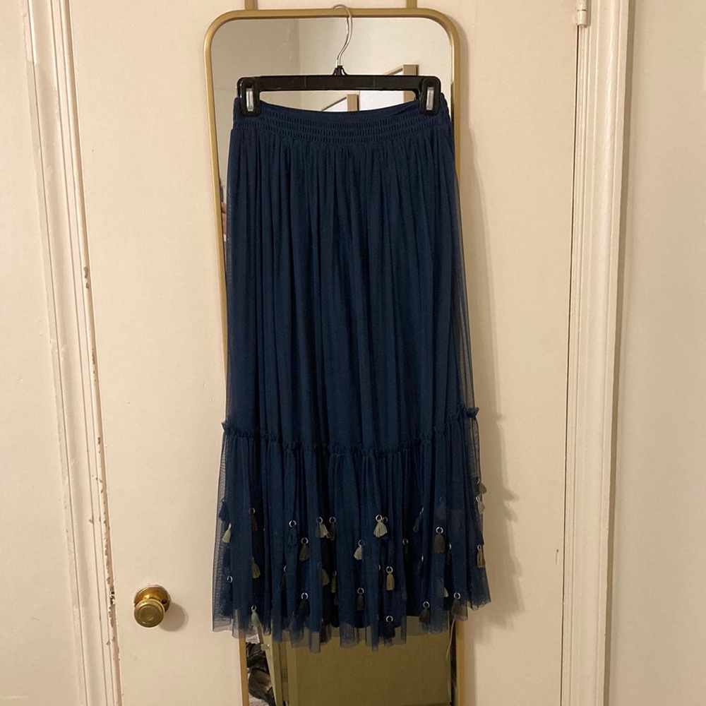 Anthropologie Maeve Midi Skirt with tassel details